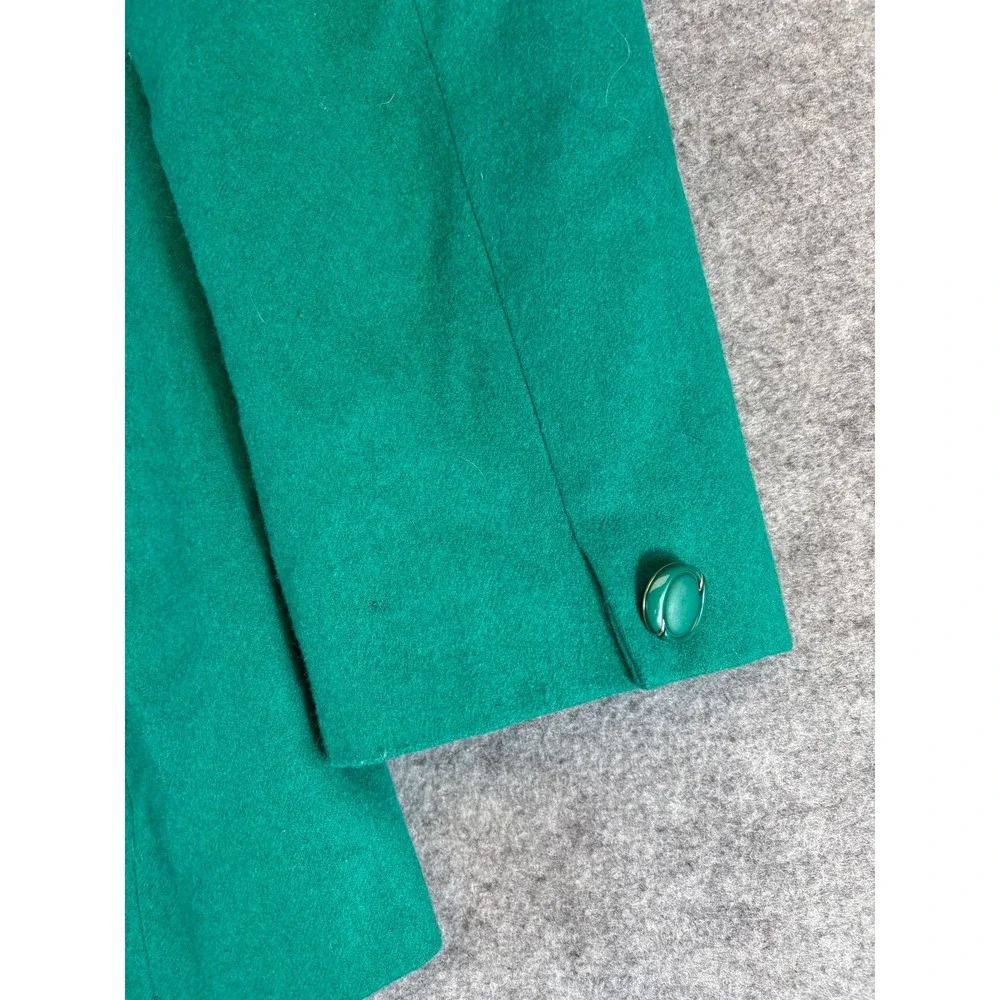Vintage Pendleton Wool Blazer Jacket Womens Green V Neck Sport Coat 70s Classic